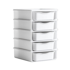 White plastic storage organizer with five drawers