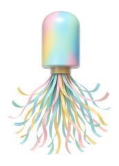 Streamer popper with pastel hues