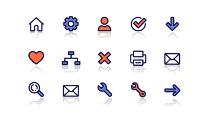 Hand drawn style icon set for creative design and web applications