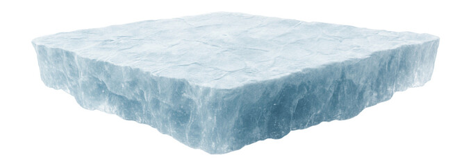 Flat, wide ice edge with rough texture