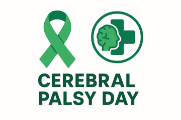 World Cerebral Palsy Day Flat Vector Illustration with Awareness Icons