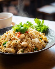 Fried Rice With chicken, Khao phat  kai
