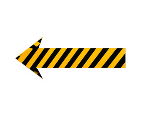 Warning style yellow and black arrow pointing down isolated on transparent background PNG
