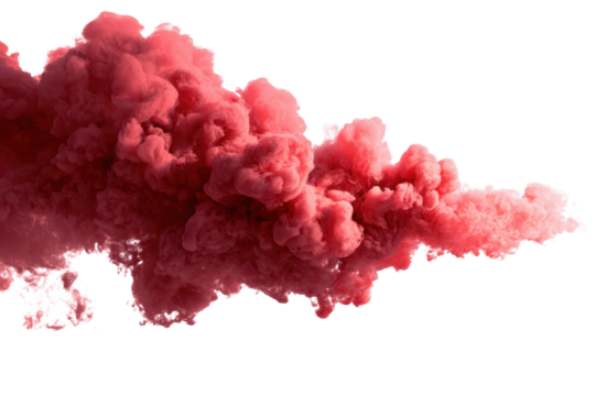 Red smoke cloud transparent PNG, isolated background cutout