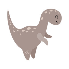 Cute dinosaur clipart, isolated cartoon character. Vector illustration