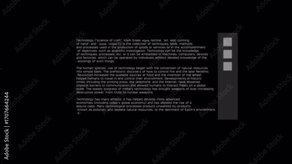 Poster mysterious black and white text with a rectangular panel.