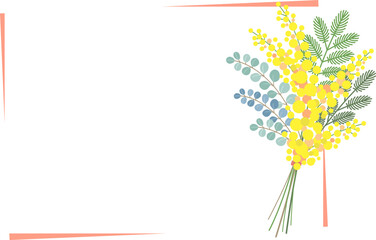 ミモザの花のベクター素材イラスト