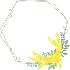 ミモザの花のベクター素材イラスト