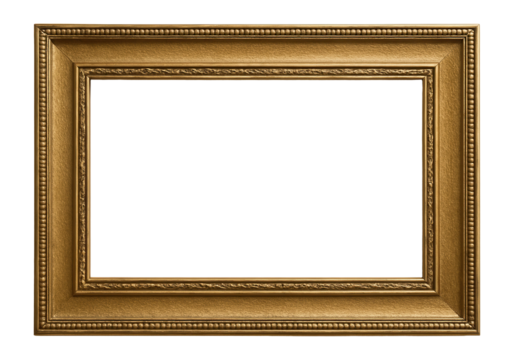 Wide gold border with a textured surface and antique finish