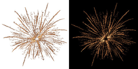 Festive fireworks on a transparent background. New Year's Eve, Christmas.