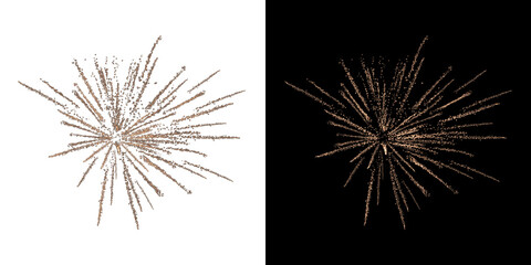 Festive fireworks on a transparent background. New Year's Eve, Christmas.