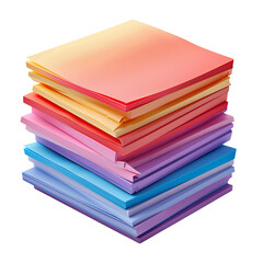 Minimalist white background stack of sticky