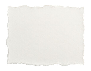 Torn piece of white paper with uneven edges