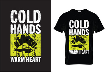 Vintage Quote T-shirt Design – “Cold Hands Warm Heart” Typography