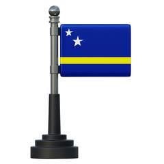 Minimalist 3D Illustration of the Flag of Curaçao