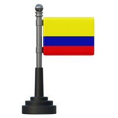 Minimalist 3D Illustration of the Flag of Colombia