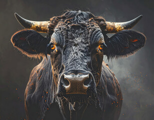 Cow portrait, close-up