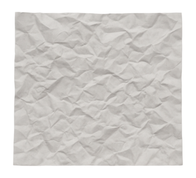 Wrinkled piece of light grey construction paper
