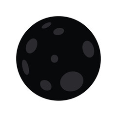 Black circle with dark gray spots on white background
