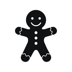 Black Gingerbread Man Icon cookie silhouette