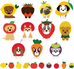 Cute Mixed Dogs Halloween Costume Party