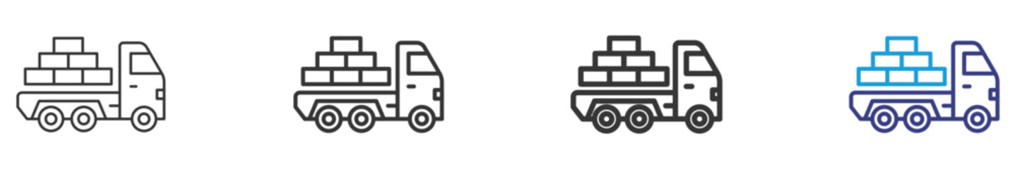 Logistics Delivery Set Illustration with Outline Style Variation Vectors