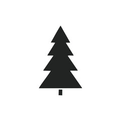 Black silhouette of a Christmas tree on a white background Keywords: christmas tree, silhouette