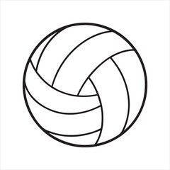 volleyball outline coloring book page, volleyball line art vector