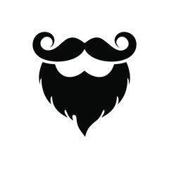 Black Silhouette of a Mustache and Beard Icon facial hair