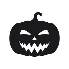 Black Silhouette of a Spooky Halloween Jack O Lantern