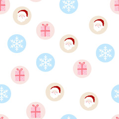 New Year, Merry Christmas polka dots background Abstract doodle cartoon seamless pattern