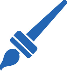 Simple blue paintbrush icon design element on transparent background