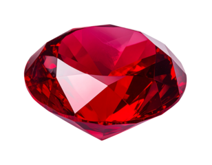 Red Diamond Angled Side View, Floating, Isolated
