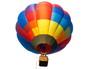 Fototapeta premium Colorful Hot Air Balloon Floating in Sky, Front View, Isolated on Transparent Background