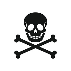 Black Skull and Crossbones Silhouette danger death