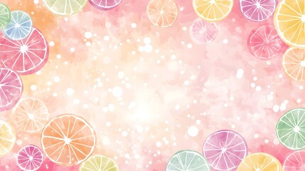 Citrus fruits celebration colorful background digital art bright atmosphere aesthetic view refreshing concept