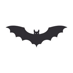 Dark Bat Silhouette With Glowing Eyes wings spread