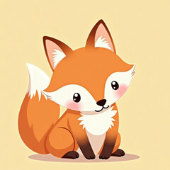 Charming Fox Illustration: An endearing fox illustration, full of warmth and playfulness, sits against a soft backdrop, captivating with its friendly demeanor.