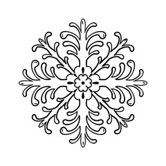 patterned snowflake on a white background