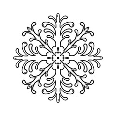 patterned snowflake on a white background