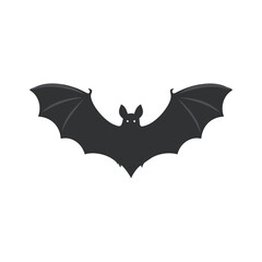 Silhouette of a Bat with Wings Spread Keywords: bat, silhouette, wings spread, animal, creature