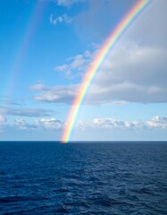 Double rainbow over ocean