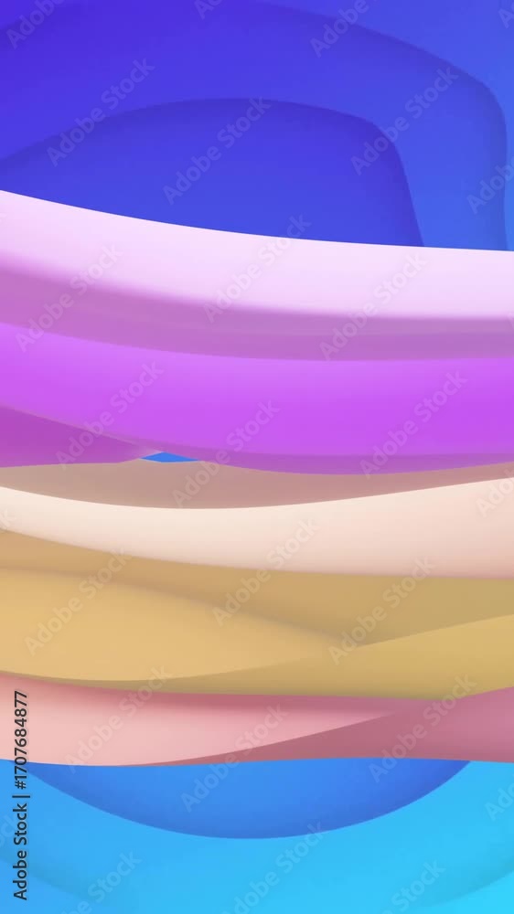 Poster animation of waving layers moving over multi coloured background