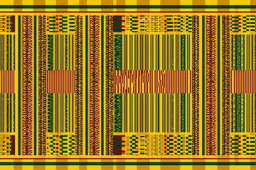 colorful african textile ankara kente patterns.