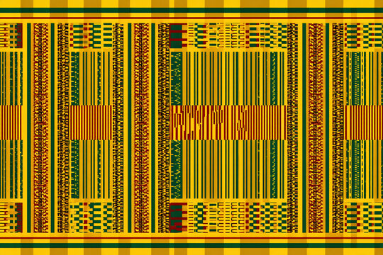 colorful african textile ankara kente patterns.