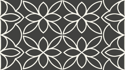 Elegant Minimalist Seamless Pattern with Abstract Floral Line Art
