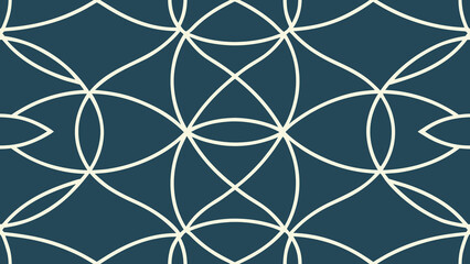 Fototapeta premium Elegant Geometric Seamless Pattern with Intersecting Circles, Classic Vector Background