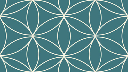Fototapeta premium Elegant Geometric Seamless Pattern with Intersecting Circles, Classic Vector Background