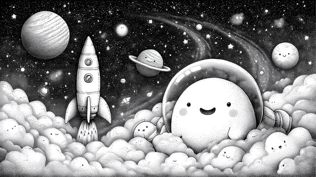 Kolorowanki dla dzieci &ndash; kosmos, planety, rakiety i astronauci do kreatywnego malowania i zabawy edukacyjnej