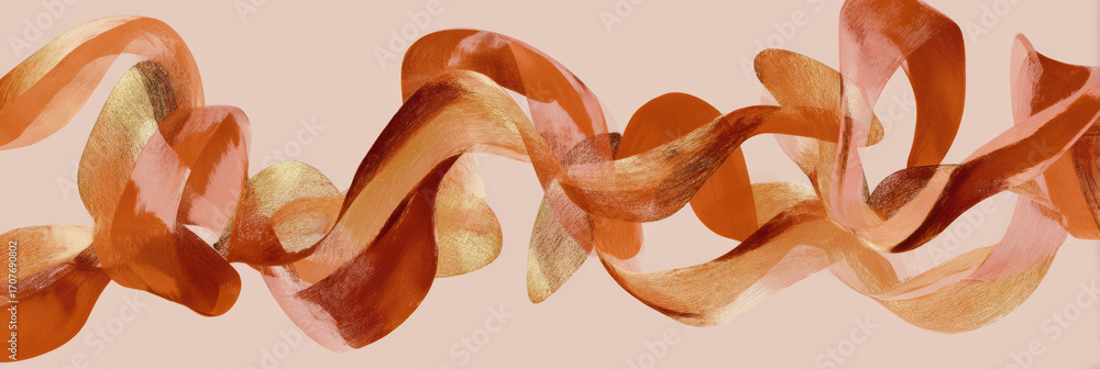 Poster elegant dynamic flow of glossy ribbon makes an ideal wallpaper or background. smooth abstract wave o